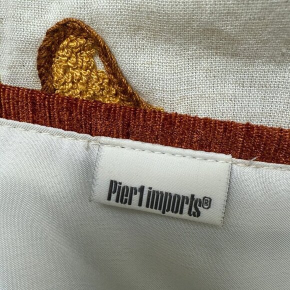 PIER 1 IMPORTS Table Runner Embroidered Harvest Floral and Leaves 14x70" - Picture 4 of 12